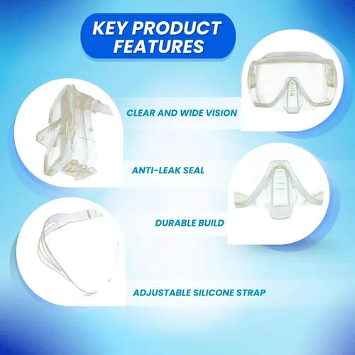 Miniatura 7 de Scuba Choice Buceo Azul Tek2 Clear One Window Máscara de Silicona