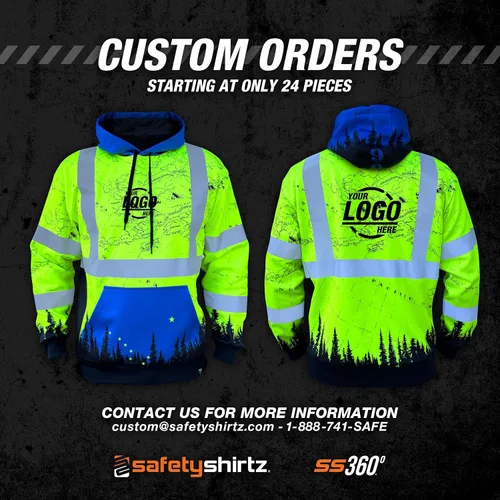 Miniatura 4 de SafetyShirtz SS360 ANSI Clase 3 Tipo R Sudaderas con Capucha Gráfica