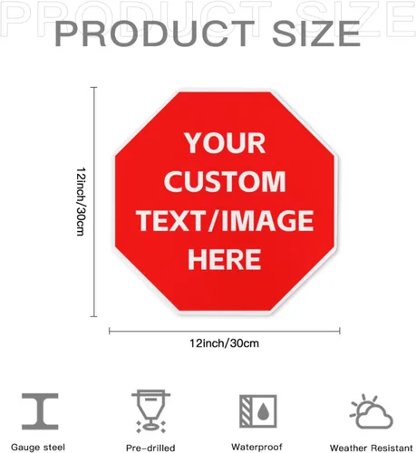 Miniatura 6 de Letreros personalizados para negocios al aire libre de metal con texto en inglés «Make Your Own 12X12» Letrero personalizado para jardines al aire