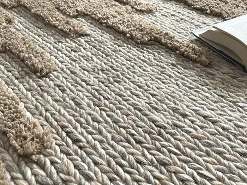 Miniatura 6 de Alfombra hecha a mano de lana dorada, fibra natural viscosa de fácil mantenimiento, alfombra para sala de estar, cama, habitación familiar, pisos