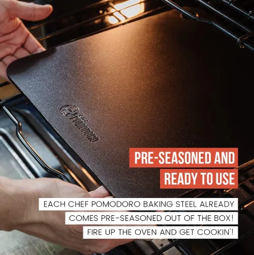 Miniatura 3 de Chef Pomodoro Pizza de acero para horno de 13 pulgadas 1/4 de pulgada de espesor, acero para hornear para horno, parrilla, pan de masa madre, piedra