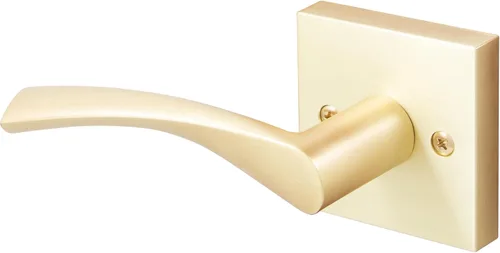 Miniatura 3 de Stone Harbor Hardware Turin - Palanca de puerta con roseta cuadrada, pestillo simulado (sin giro), zurdo, negro mate Mate negro