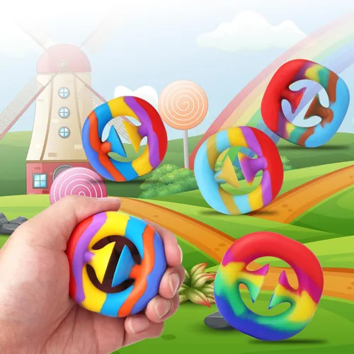 Miniatura 5 de Paquete de 4 juguetes para ansiedad para aliviar el estrés, juguetes sensoriales con agarre de mano, regalo para hacer ruido, para aliviar