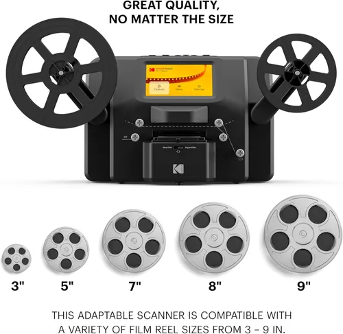 Miniatura 3 de KODAK REELS - Convertidor digitalizador de películas de 8mm y Super 8 con pantalla grande de 5", escáner convierte película fotograma por fotograma