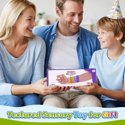 Miniatura 6 de 6 pulseras antiestrés para niños y adultos, pulseras de silicona texturizada, juguetes sensoriales para autismo, ansiedad, TDAH, calma
