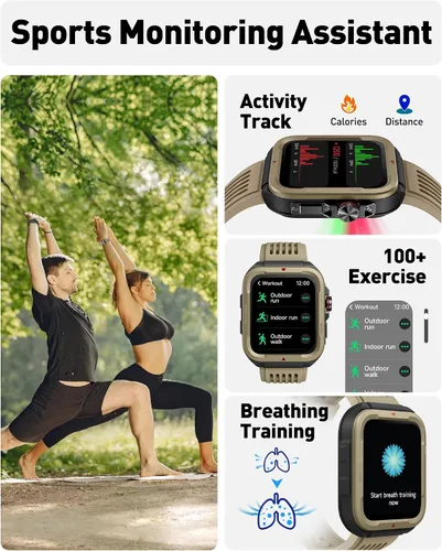 Miniatura 5 de VRPEFIT Reloj inteligente para hombres y mujeres (respuesta/hacer llamadas), Alexa integrado, rastreador de fitness de 1.8 pulgadas con 100 modos
