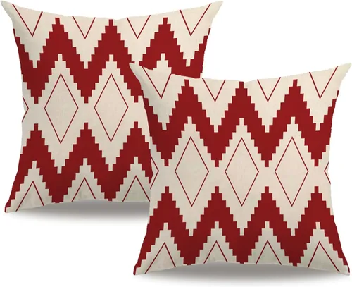 Miniatura 10 de 7COLORROOM Fundas de almohada de estilo geométrico moderno, rayas negras y beige, de lino y algodón, cuadradas, decorativas, para el hogar, 18 x 18