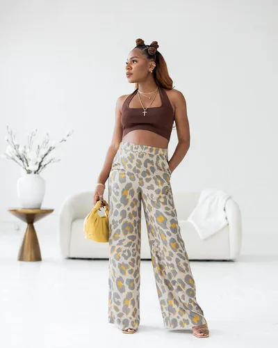 Miniatura 2 de The Drop victoriouslogan - Pantalón con estampado de guepardo crema irlandesa para mujer