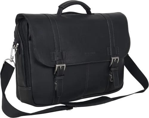 Kenneth Cole REACTION Show Business - Bolsa de mensajero de cuero colombiano para portátil de negocios de 16 pulgadas
