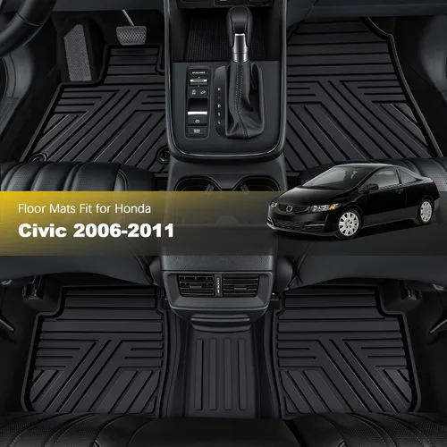 Miniatura 2 de Alfombrillas para Honda Civic Sedan 2006, 2007, 2008, 2009, 2010, 2011, protección para todo tipo de clima, resistentes y antideslizantes