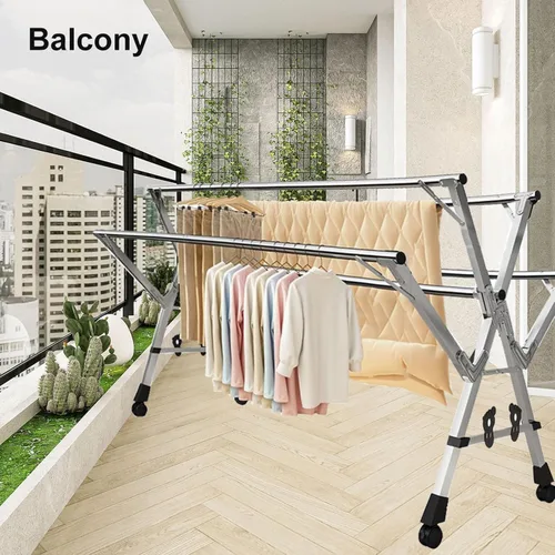 Miniatura 3 de Foldable Portable Clothes Drying Rack, 79Ft Stainless Steel Garment Dryer for Indoor & Outdoor Use, Space-Saving Adjustable Laundry Rack