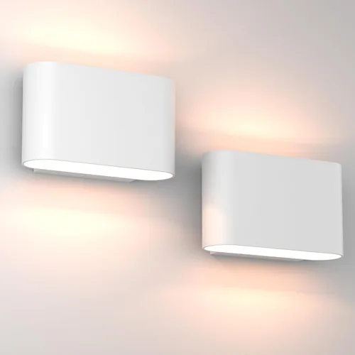 Miniatura 11 de Aipsun Juego de 2 Apliques de Pared LED Modernos Negros Luces de Pared para Interiores con Cableado Fijo Hacia Arriba y Hacia Abajo Luz de Montaje