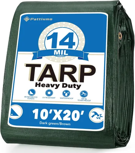 Miniatura 23 de Pattiumo Lona impermeable de 8 x 10 pies y 14 mil de lona resistente multiusos, cubierta protectora impermeable, resistente a los rayos UV, todo