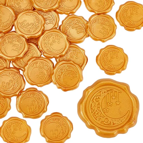 CRASPIRE Calcomanías adhesivas para sellar cera, 25 unidades, estrellas de luna, sellos de cera autoadhesivos, calcomanías decorativas para