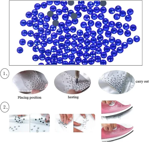 Miniatura 4 de Briskbloom - 288 unidades de diamantes de imitación termoadhesivos SS30 de 0.236 in con parte trasera plana, cristales de parte trasera plana