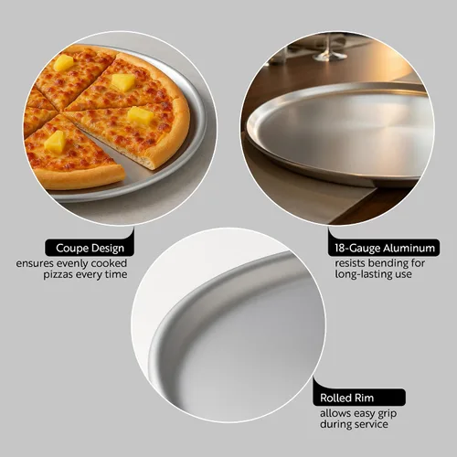 Miniatura 6 de Restaurantware Met Lux - Bandeja de cocina para pizza comercial de 10 pulgadas, 1 bandeja de cocina para pizza estilo cupé – Bandeja redonda