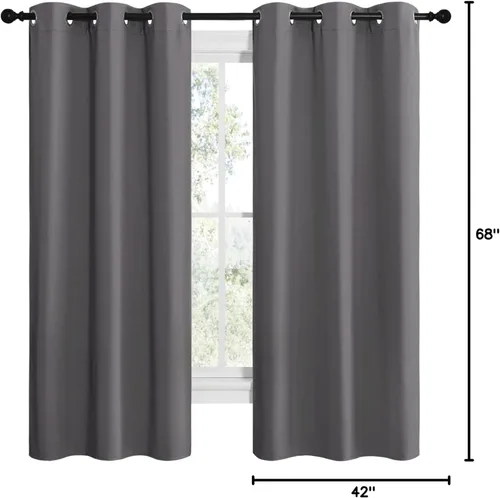 Miniatura 10 de NICETOWN Paneles de Cortinas Opacas Grises para Dormitorio, Cortinas Opacas con Aislamiento Térmico y Ojales en la Parte Superior y Cortinas Opacas
