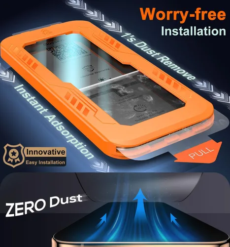 Miniatura 2 de BossKiss Protector de pantalla para iPhone 11/iPhone XR, dureza TOP 9H de grado militar a prueba de roturas, vidrio templado HD, cobertura completa