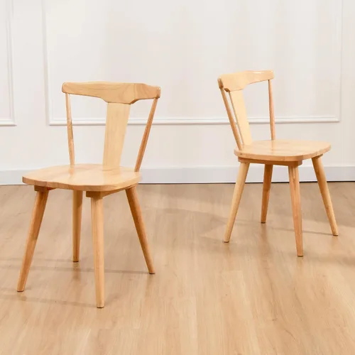 Miniatura 9 de DUHOME Juego de 2 sillas de comedor de madera negra, sillas de comedor Wishbone de mediados de siglo, sillas de cocina y comedor de madera de roble