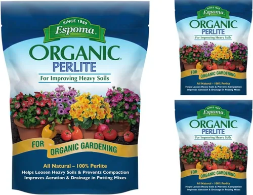 Espoma Perlita orgánica; totalmente natural y aprobada para jardinería orgánica. Ayuda a aflojar y airear suelos pesados, evita la compactación y
