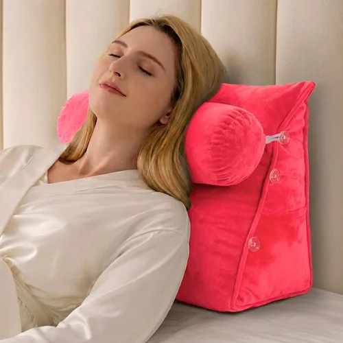 Miniatura 14 de Cheer Collection Almohada de cuña de lectura, almohada de lectura de cuña ajustable con soporte para el cuello, almohada de respaldo rellena