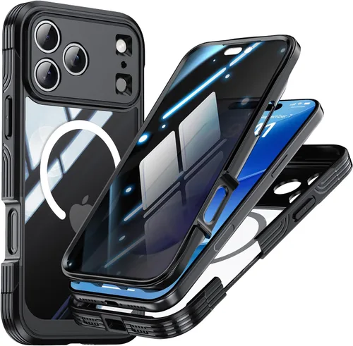 TOPF&B Funda de privacidad para iPhone 17 Pro Max, compatible con MagSafe, funda magnética para iPhone 17 Pro Max, protector de pantalla de Negro