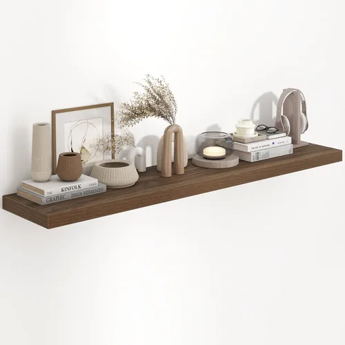 Miniatura 14 de Fun Memories Estantes flotantes de 48 pulgadas, estantes de pared de 9.3 pulgadas de profundidad para baño, sala de estar, dormitorio, cocina