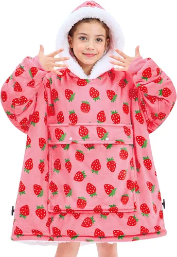 Miniatura 9 de yescool - Manta con capucha para niños, sudadera con manta de gran tamaño con sherpa, regalos para niñas adolescentes, jóvenes, niños, niñas
