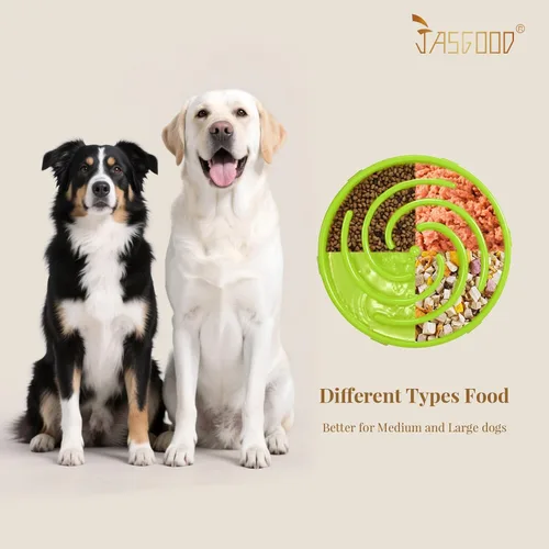 Miniatura 4 de JASGOOD Tazón de alimentación lenta para perros de tamaño grande y mediano, tazón antitragadera para mascotas, tazones de alimentación más lenta