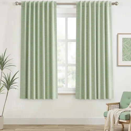 Miniatura 76 de Cortinas opacas de 54 pulgadas de largo para dormitorio, sala de estar, cortinas beige con aislamiento térmico, oscurecimiento de la habitación