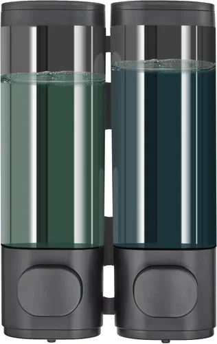 Miniatura 13 de Dispensador de ducha Pollock - Dispensador de champú y acondicionador sin taladro de 1 cámara para baño, de gran capacidad, negro
