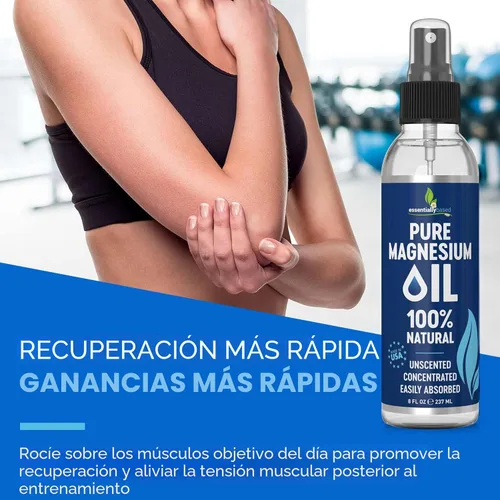 Miniatura 5 de Atomizador de aceite de magnesio 100 % puro, fuerza extra de 0.12 oz por onza, tamaño grande de 8 oz, alivia el dolor y ayuda a dormir de manera