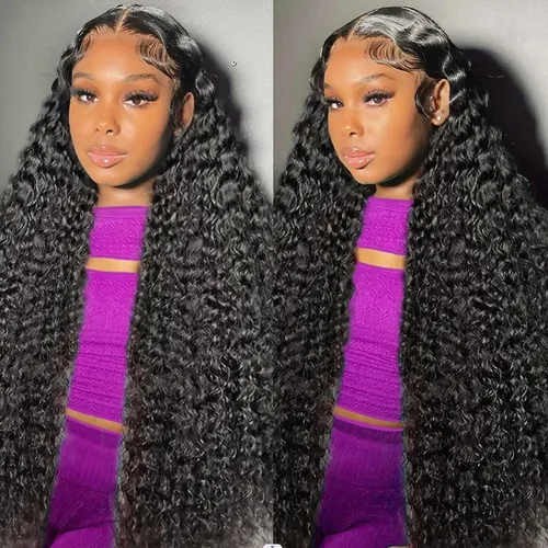 Miniatura 9 de Pelucas de encaje frontal con onda de agua de cabello humano, sin pegamento, para mujeres, densidad del 180%, de 13x6 pulgadas, con cabello