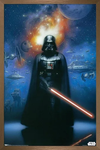 Miniatura 16 de Trends International Star Wars: Saga - Póster de pared de Vader in Space, 14.725 x 22.375 pulgadas, versión enmarcada de madera de granero