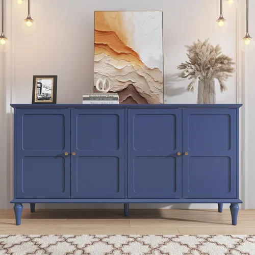 Miniatura 10 de ARTPOWER Aparador buffet con almacenamiento, gabinete de almacenamiento moderno de mediados de siglo de 58 pulgadas con 4 puertas y estantes Marrón