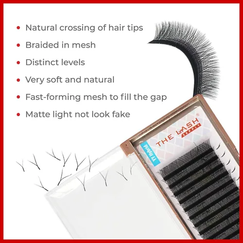 Miniatura 4 de THE LASH SUPPLY YY - Extensiones de pestañas híbridas profesionales, rizo C/D, 0.354-0.591 in de longitud, 0.07 de grosor, pestañas postizas negras