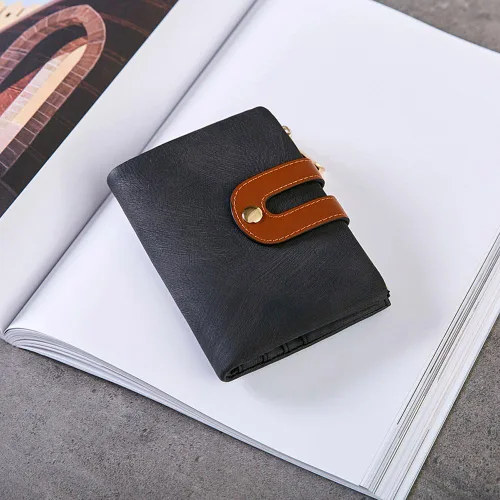Miniatura 18 de AOXONEL Cartera pequeña de cuero plegable Rfid para mujer, con cremallera, bolsillo para tarjeta de identificación, delgada, compacta y delgada