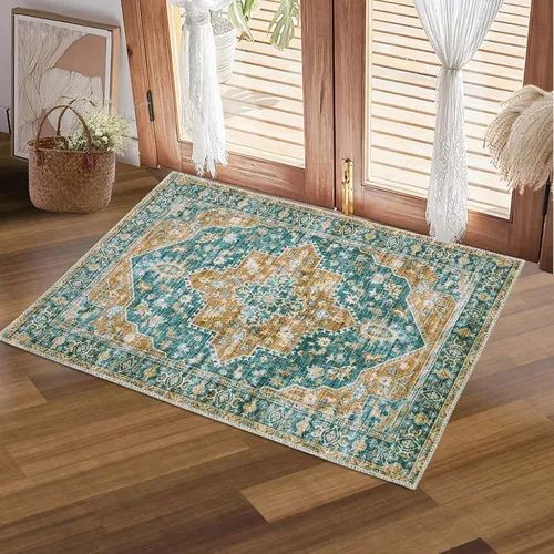 Miniatura 38 de COZYLOOM Alfombra vintage de 2 x 6 pies, estilo oriental con estampado floral, envejecida, estética, bohemia, de felpilla, para entrada, pasillo