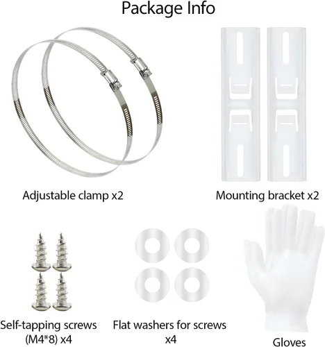 Miniatura 5 de LeMotech Kits de montaje de poste, soportes de acero inoxidable de 7.874 in con abrazadera ajustable de 1.969-7.874 in para caja de conexiones al