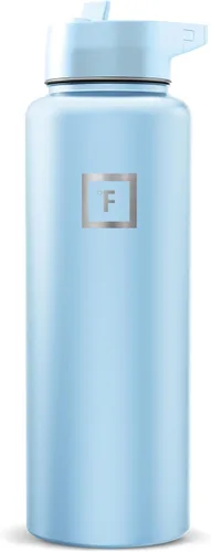 Miniatura 41 de IRON °FLASK Frasco de hidratación para acampar y senderismo con pajilla, botella de agua deportiva de acero inoxidable con aislamiento de boca Dark