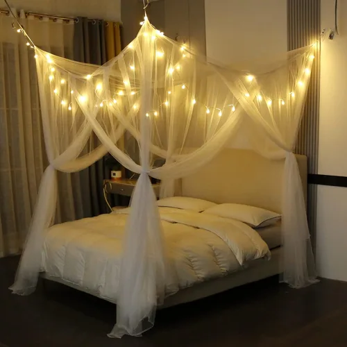 Miniatura 16 de Mengersi Dosel para Cama, Cortinas de Dosel para Cama, Cortinas de Cama para Camas Full Queen King, Red Mosquitera Cortinas de Cama para Patio