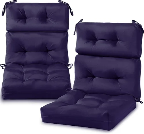 Miniatura 9 de Geelin 2 cojines de respaldo alto para silla de patio, para interiores y exteriores, cojines de respaldo copetudo para patio, mecedores, reemplazo