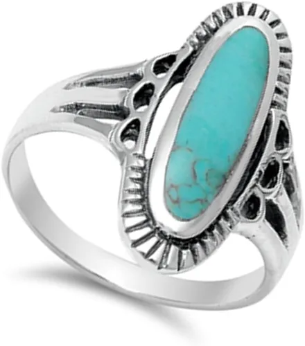 Miniatura 2 de ELIGE TU COLOR Anillo ovalado largo de plata de ley