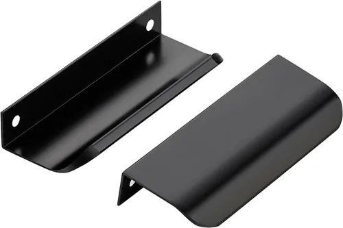 Miniatura 25 de Ravinte Hardware Paquete de 6 Manijas Doradas para Gabinete, Tiradores de Borde de Dedo de 3 Pulgadas (76mm), Centro de Orificio de 2 Pulgadas