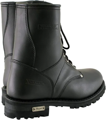 Miniatura 4 de Xelement 1446 Men's 'Vigilant' Black Leather Logger Boots with Inside Zipper