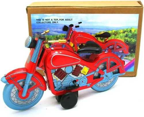 Miniatura 8 de Charmgle Retro Wind-Up - Juguete de colección para adultos, accesorios de fotografía de juguete de motocicleta, decoración de juguetes de lata