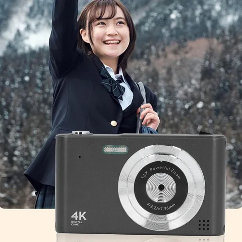 Miniatura 6 de Cámara digital, cámara de enfoque automático HD 4K para vlogging, cámara digital con zoom digital de 48 MP y 16X, cámara portátil compacta