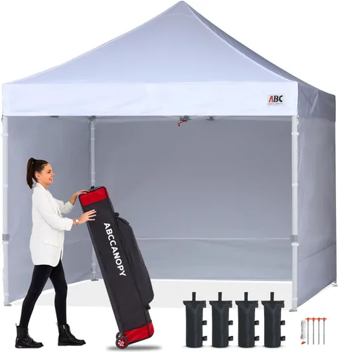 Miniatura 18 de Abccanopy - Toldo de 10 x 10 pies, con paredes laterales, sombra instantánea, con bolsa con ruedas para guardarlo. Incluye 4 bolsas de lastre, Azul