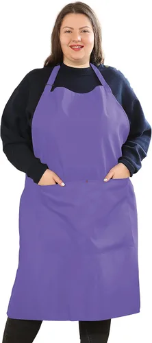 Miniatura 13 de Delantales de talla grande para mujer, con bolsillos, duradero, largo, ajustable, babero para cocina