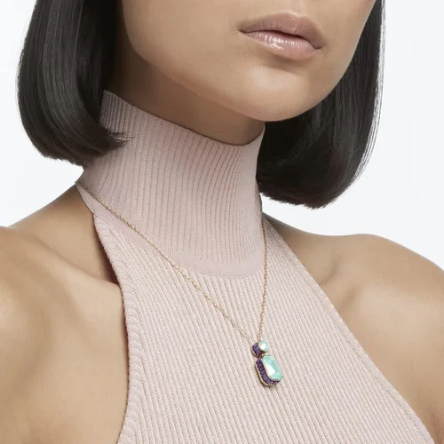 Miniatura 7 de Swarovski Chroma Crystal Pendant Necklace Collection, Gold Tone Finish Setting